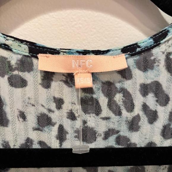 NFC Womens Leopard Print Wrap Dress Size XS/S NWOT Three Quarter Sleeve - Picture 4 of 10